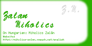 zalan miholics business card